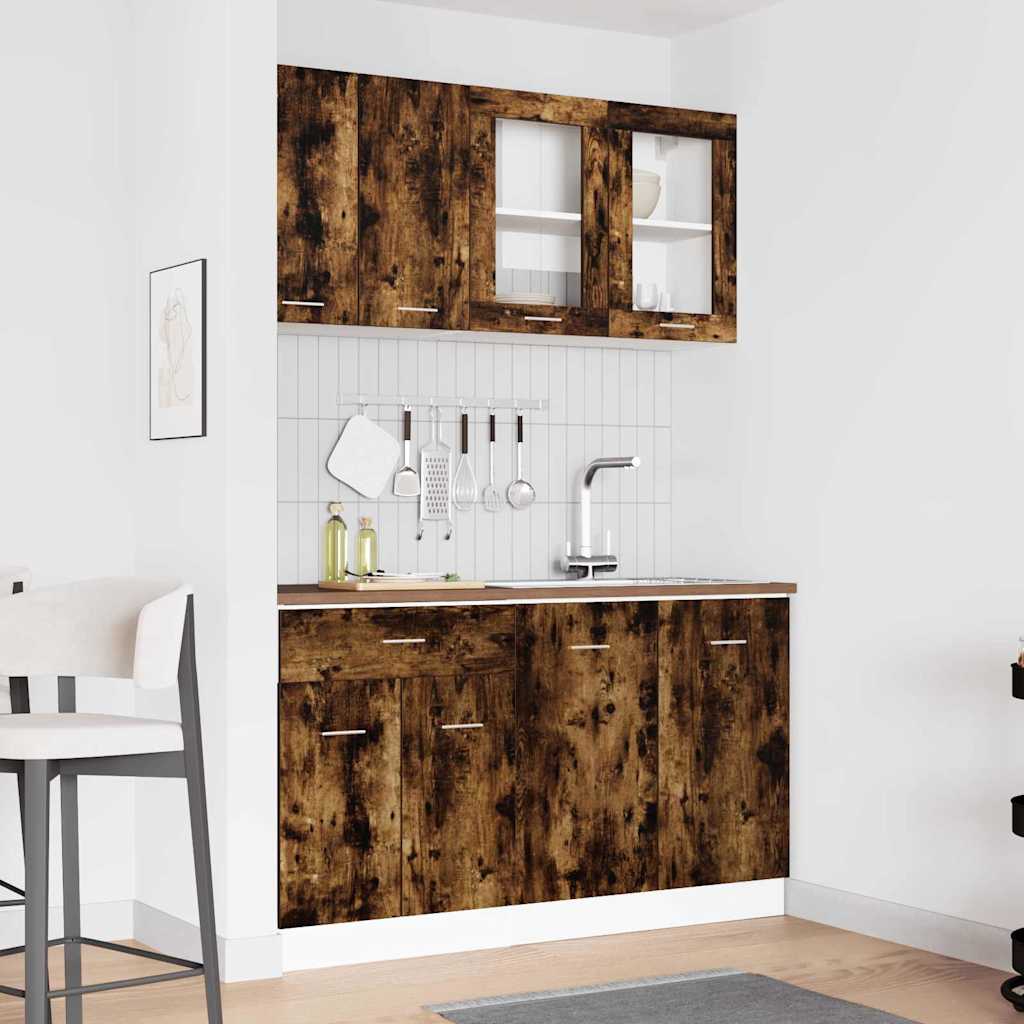 Kücheneinheit Lyon 4 pcs Geräucherte Eiche Holzwerkstoff