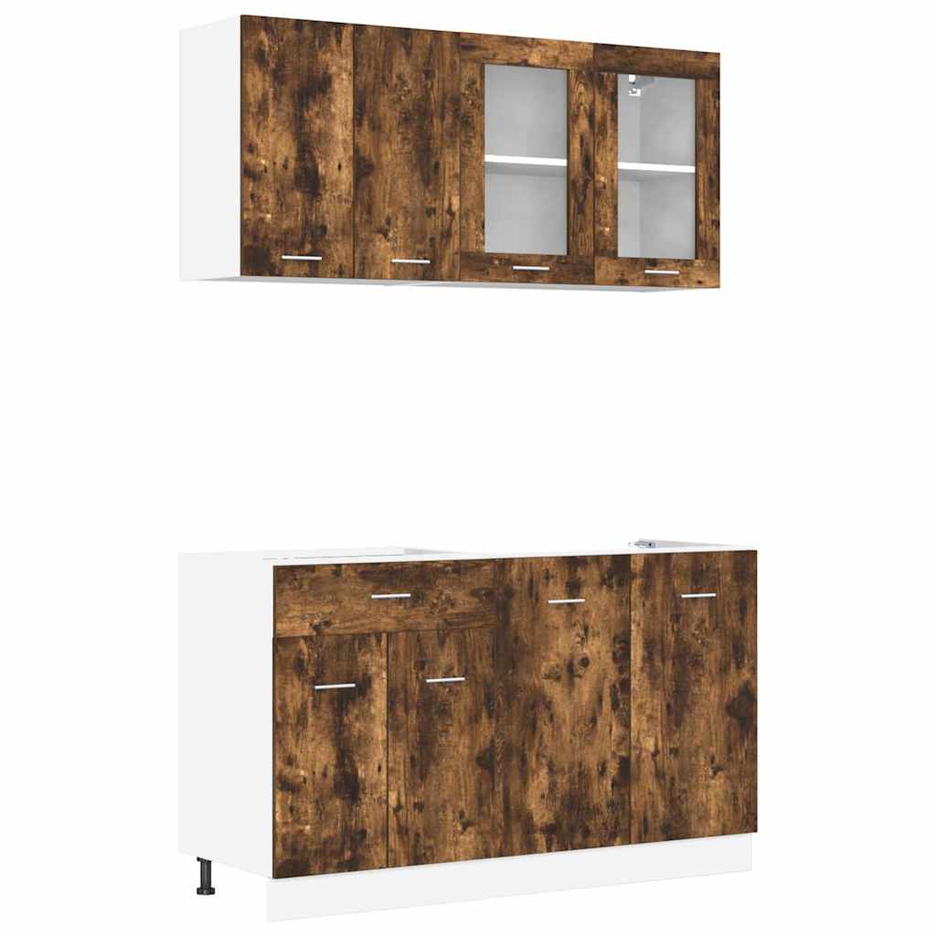 Kücheneinheit Lyon 4 pcs Geräucherte Eiche Holzwerkstoff