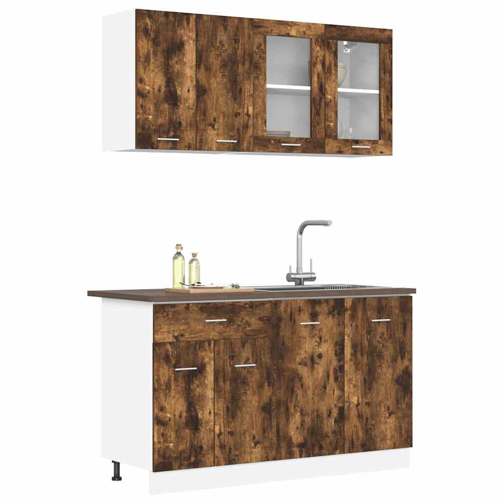 Kücheneinheit Lyon 4 pcs Geräucherte Eiche Holzwerkstoff