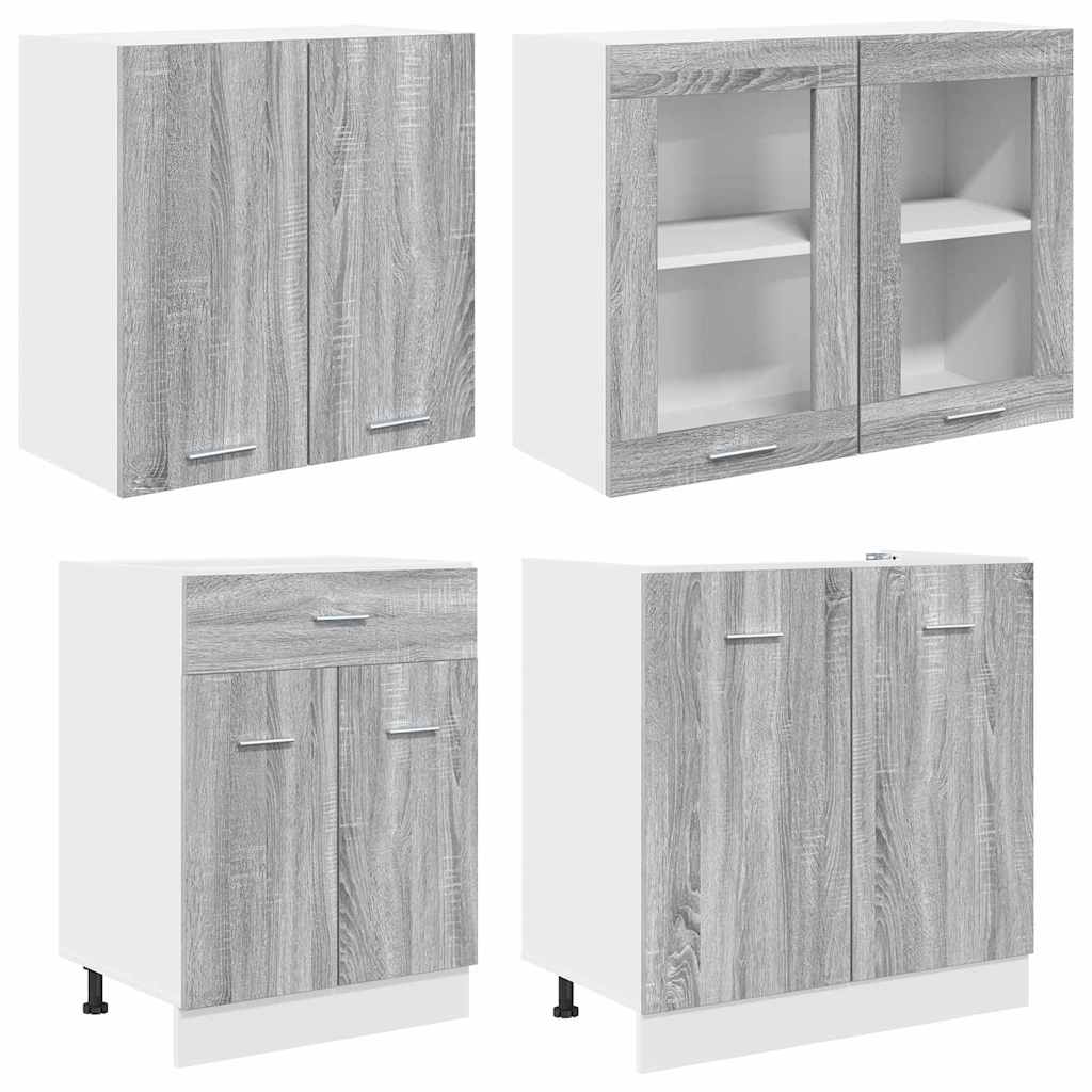 Kücheneinheit Lyon 4 pcs Grau Sonoma Holzwerkstoff