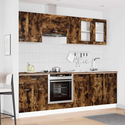 Kücheneinheit Lyon 8 stk. Räuchereiche Holzwerkstoff