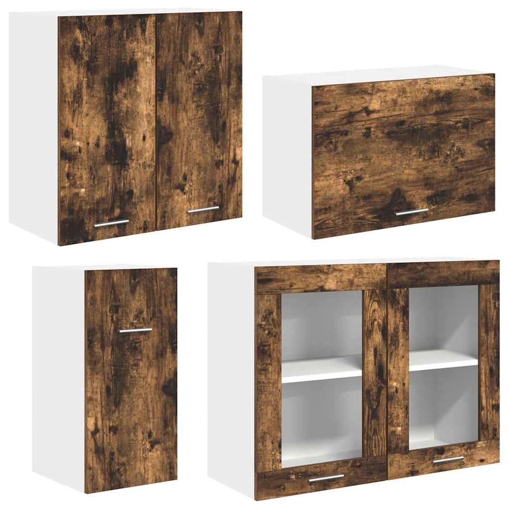 Kücheneinheit Lyon 8 stk. Räuchereiche Holzwerkstoff