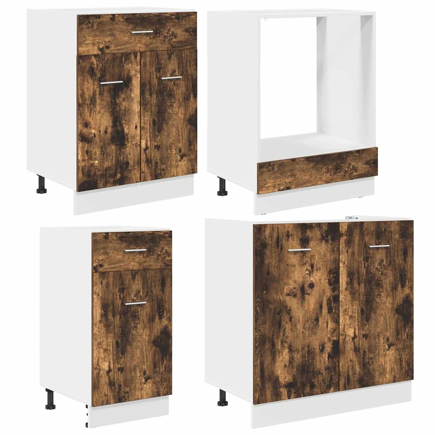 Kücheneinheit Lyon 8 stk. Räuchereiche Holzwerkstoff