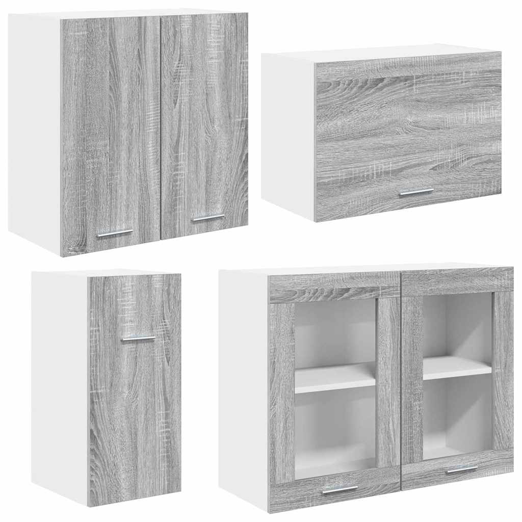 Kücheneinheit Lyon 8 stk. Graues Sonoma Holzwerkstoff