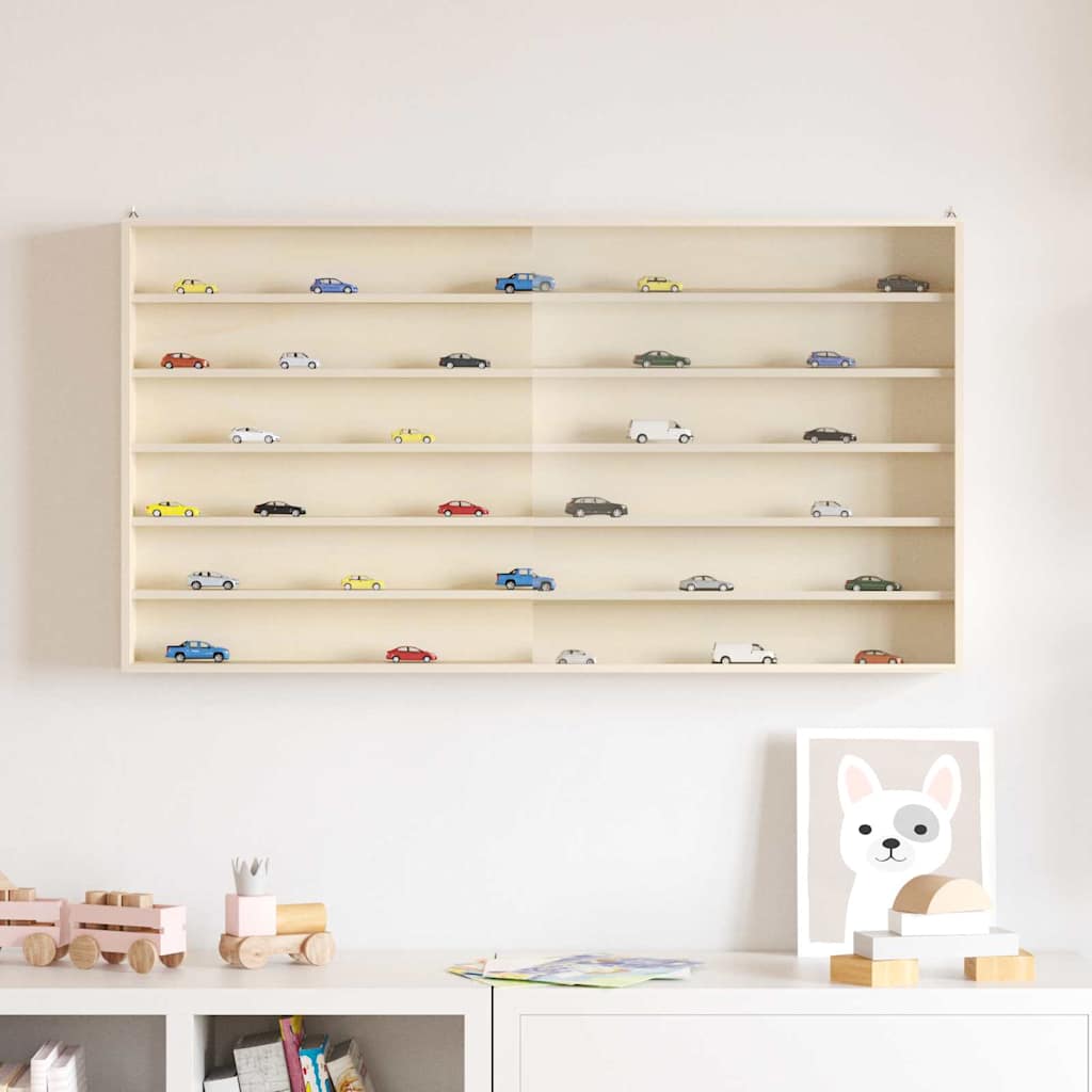 Holz-Sammelvitrine mit Regal Braun 100 x 8,5 x 54 cm Sperrholz