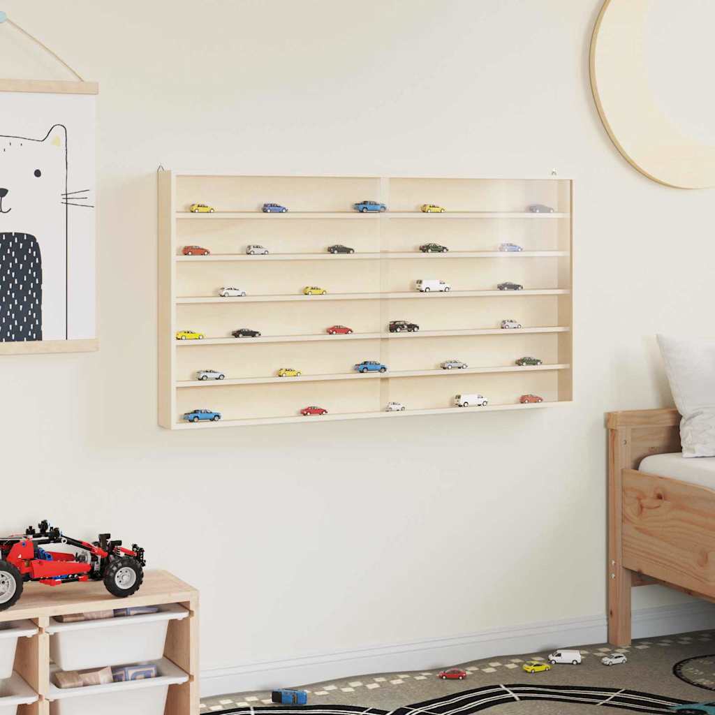 Holz-Sammelvitrine mit Regal Braun 100 x 8,5 x 54 cm Sperrholz