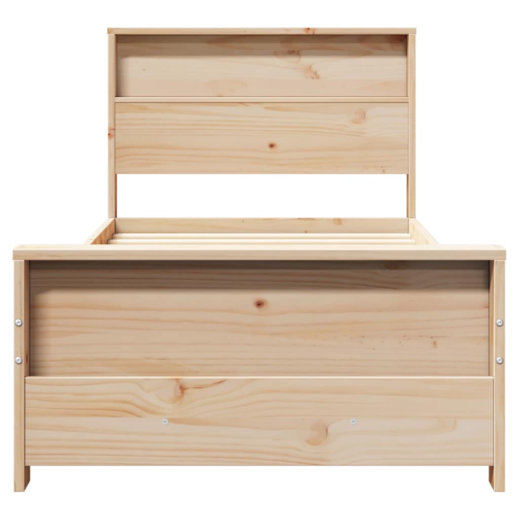 Bettrahmen mit Regal Braun 80 x 200 cm Massives Kiefernholz