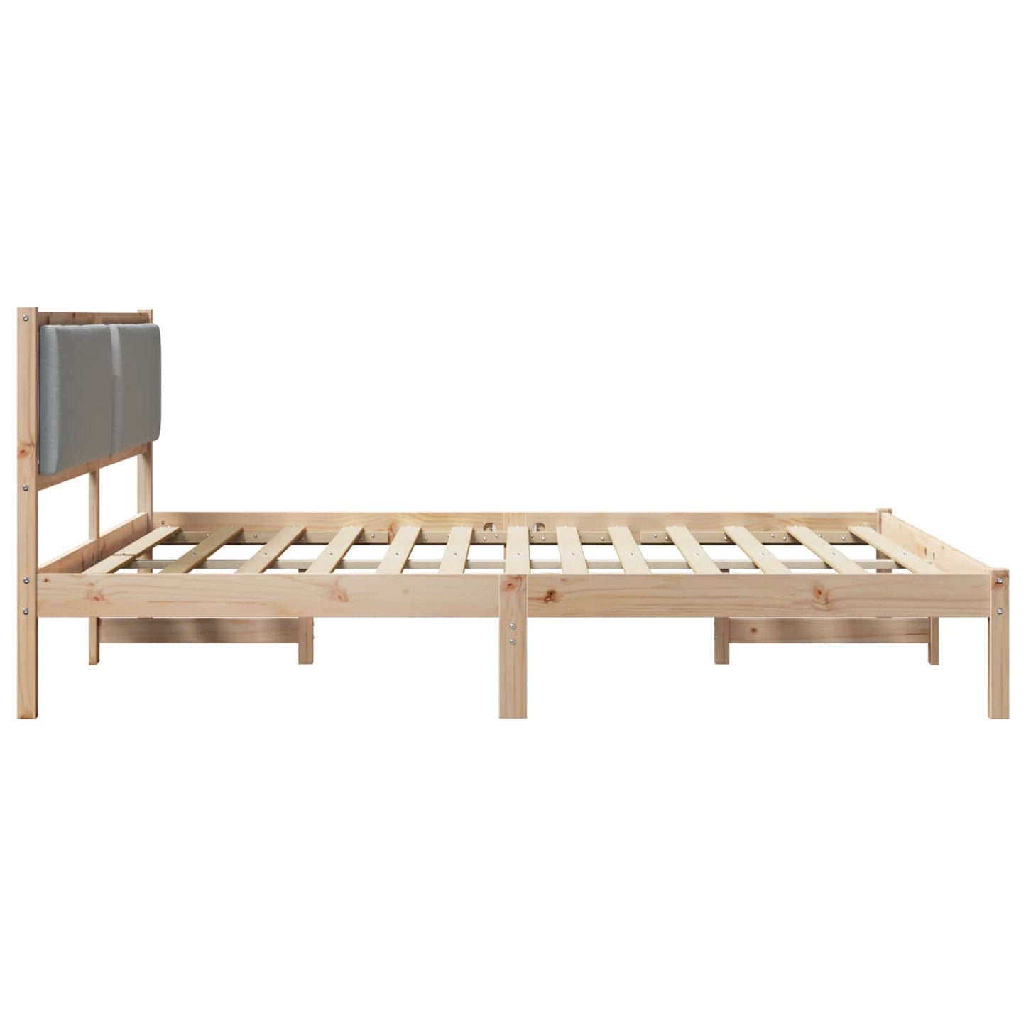 Bettrahmen Hellgrau 180 x 200 cm Massives Kiefernholz