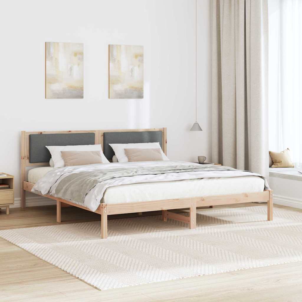 Bettrahmen Dunkelgrau 180 x 200 cm Massives Kiefernholz