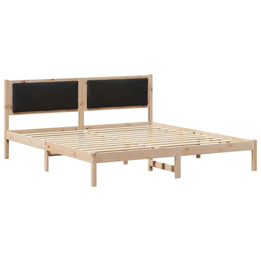 Bettrahmen Schwarz 180 x 200 cm Massives Kiefernholz