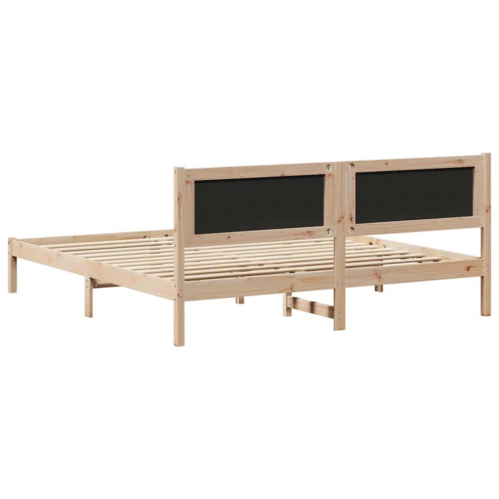 Bettrahmen mit Kopfteil Taupe 180 x 200 cm Massives Kiefernholz