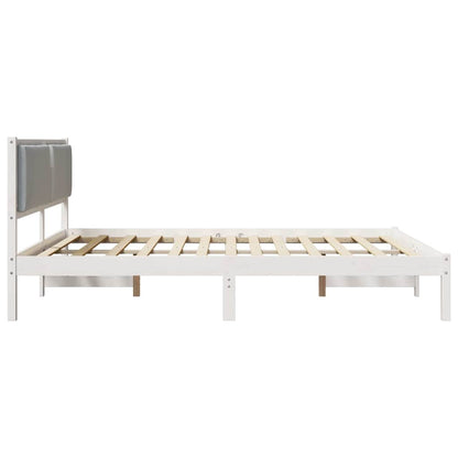 Bettrahmen Hellgrau 180 x 200 cm Massives Kiefernholz