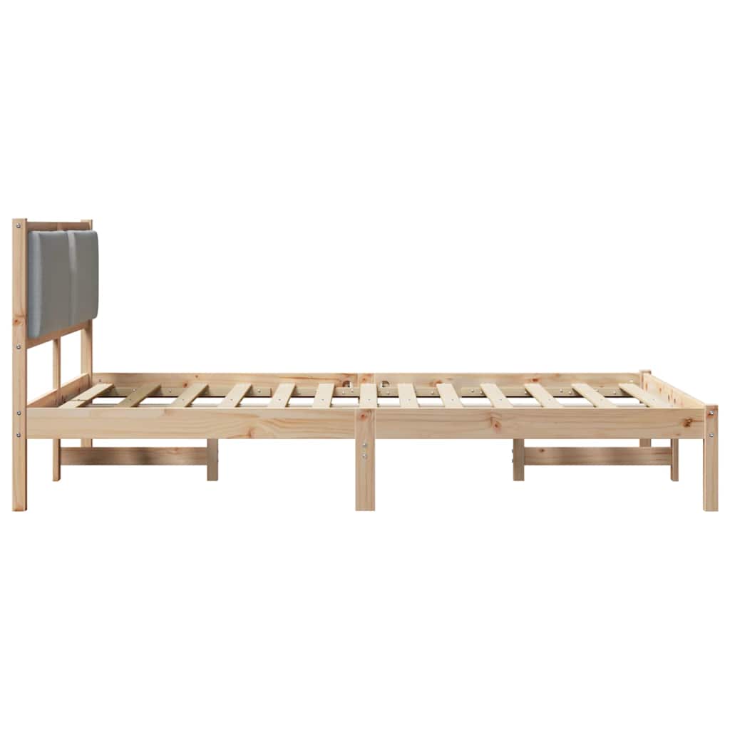 Bettrahmen Hellgrau 140 x 200 cm Massives Kiefernholz