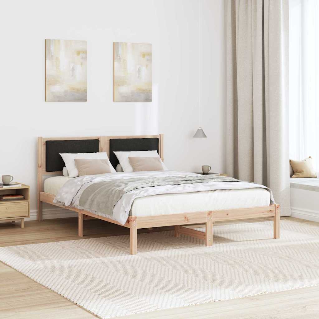 Bettrahmen Schwarz 140 x 200 cm Massives Kiefernholz