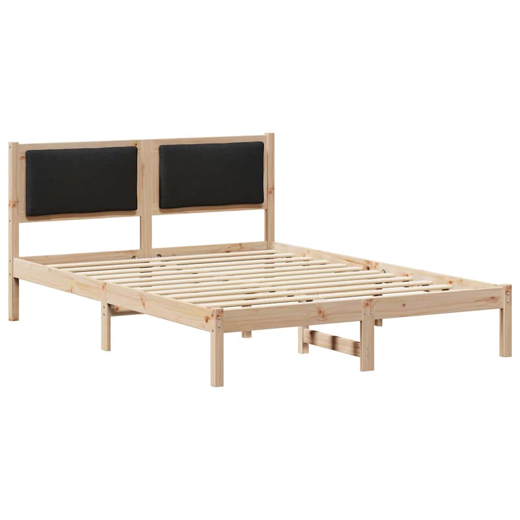 Bettrahmen Schwarz 140 x 200 cm Massives Kiefernholz