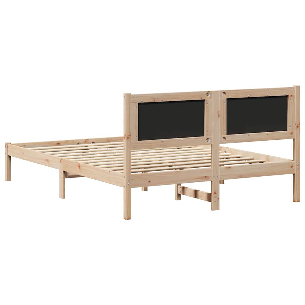 Bettrahmen mit Kopfteil Taupe 140 x 200 cm Massives Kiefernholz