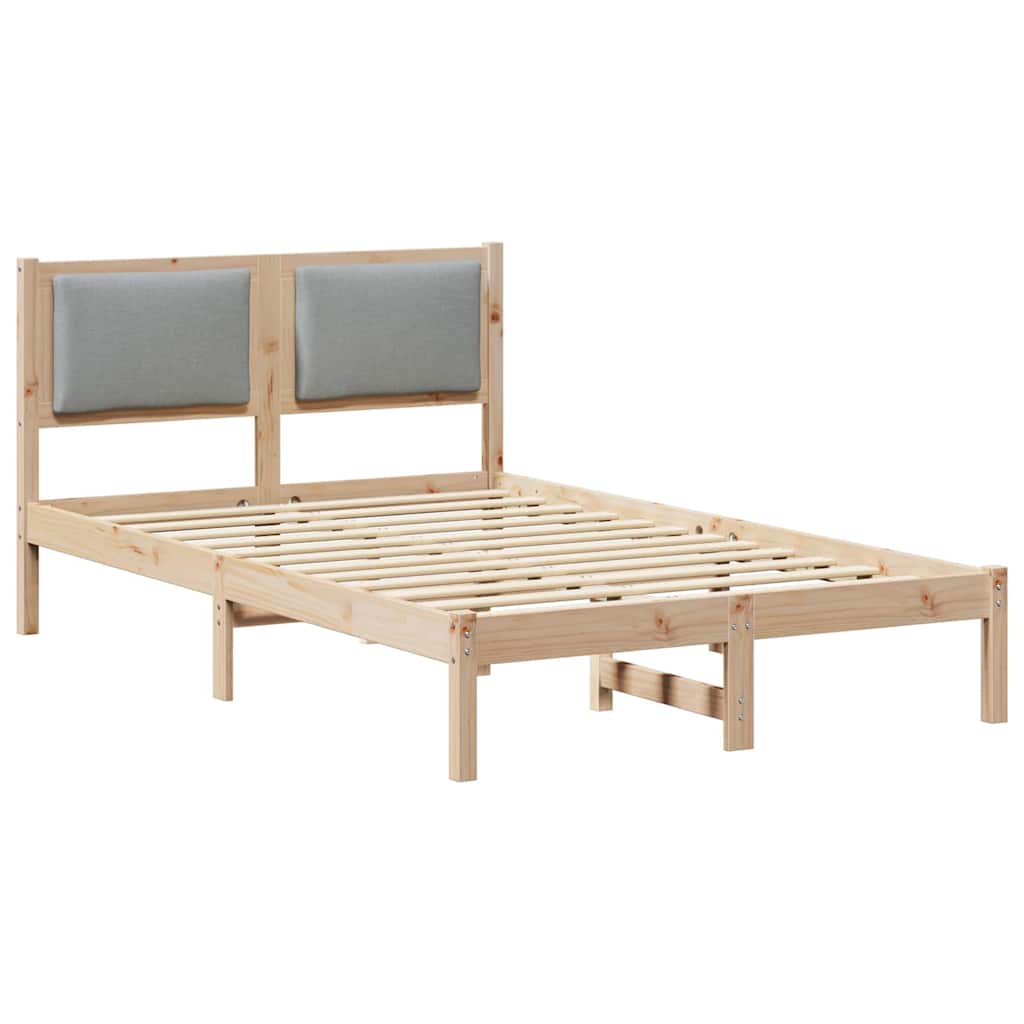 Bettrahmen Hellgrau 120 x 190 cm Massives Kiefernholz