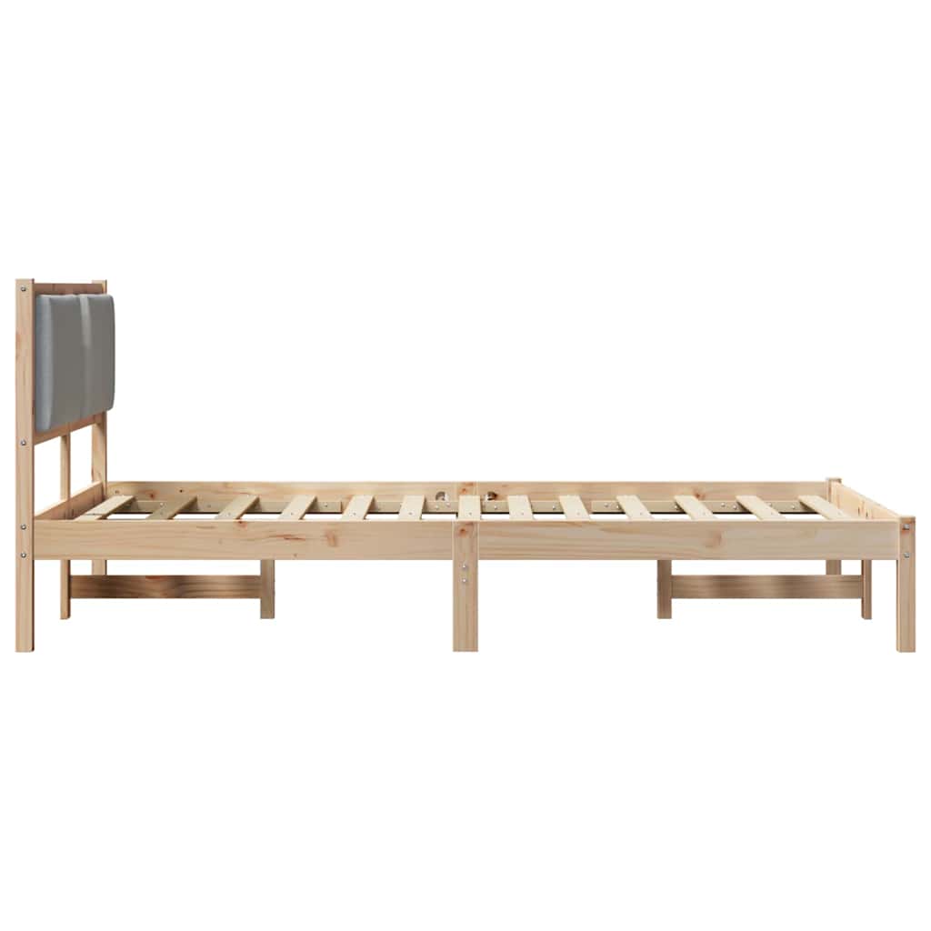 Bettrahmen Hellgrau 120 x 190 cm Massives Kiefernholz