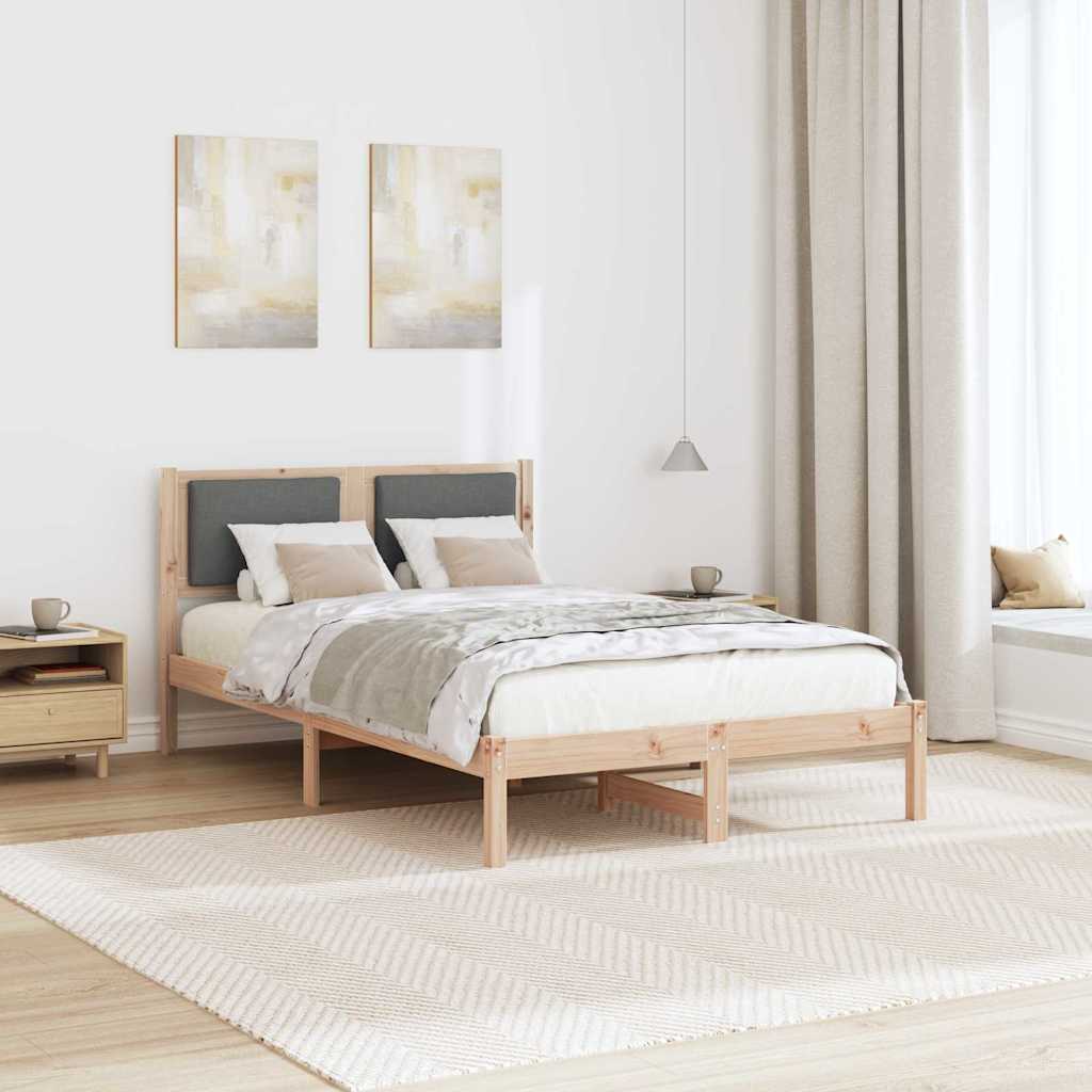 Bettrahmen Dunkelgrau 120 x 190 cm Massives Kiefernholz