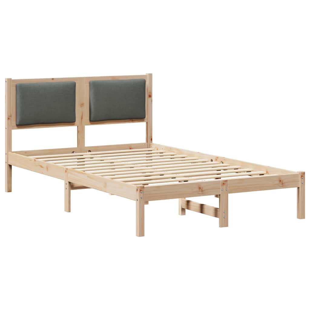 Bettrahmen Dunkelgrau 120 x 190 cm Massives Kiefernholz