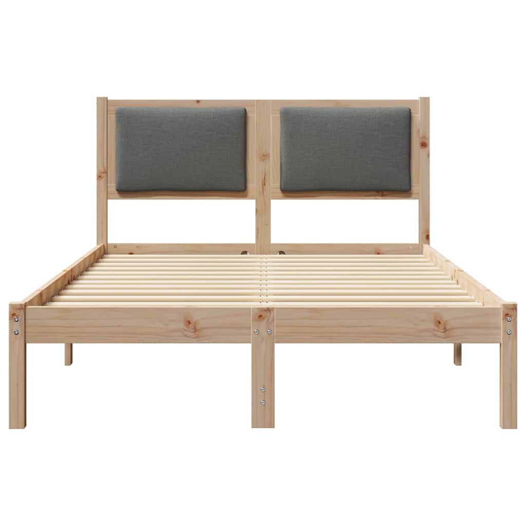 Bettrahmen Dunkelgrau 120 x 190 cm Massives Kiefernholz