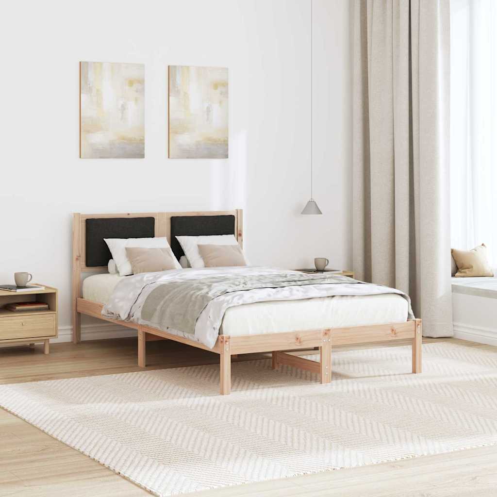 Bettrahmen Schwarz 120 x 190 cm Massives Kiefernholz