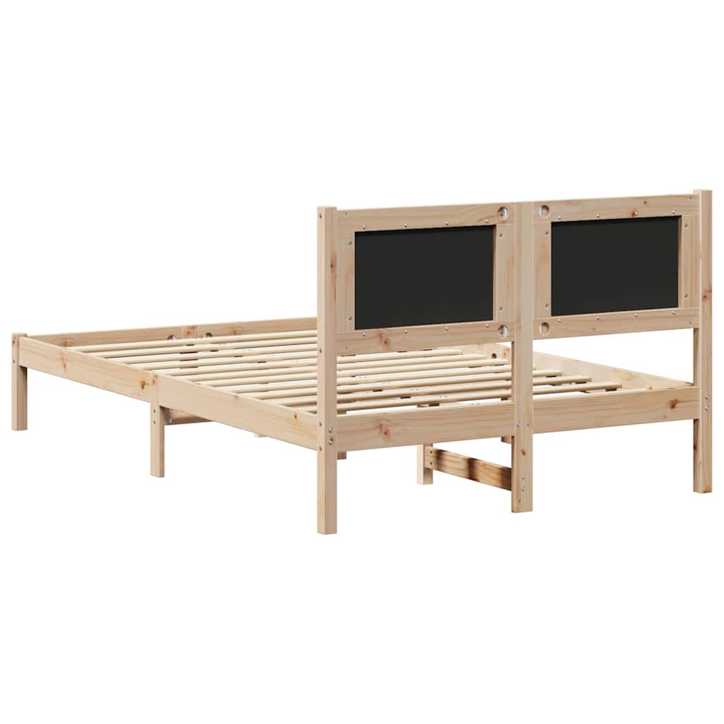 Bettrahmen mit Kopfteil Taupe 120 x 190 cm Massives Kiefernholz