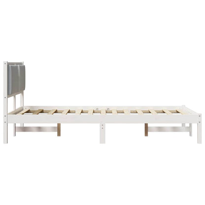 Bettrahmen Hellgrau 120 x 190 cm Massives Kiefernholz