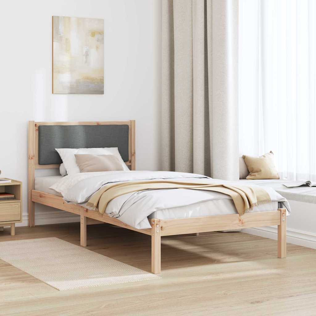 Bettrahmen Dunkelgrau 100 x 200 cm Massives Kiefernholz