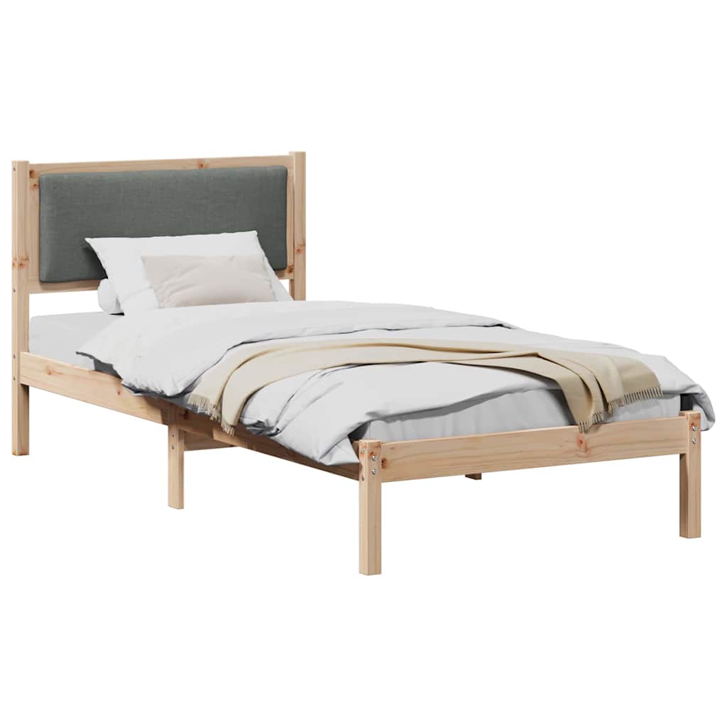 Bettrahmen Dunkelgrau 100 x 200 cm Massives Kiefernholz