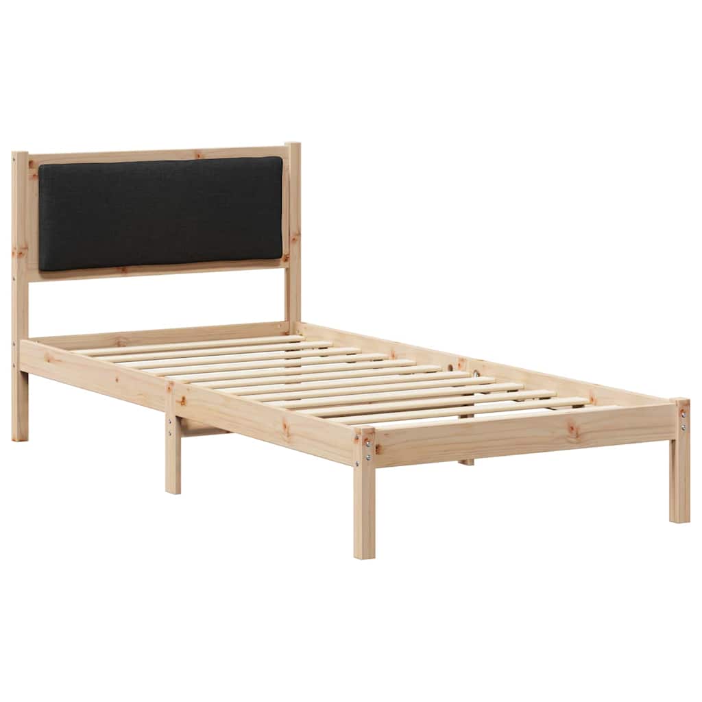 Bettrahmen Schwarz 90 x 200 cm Massives Kiefernholz