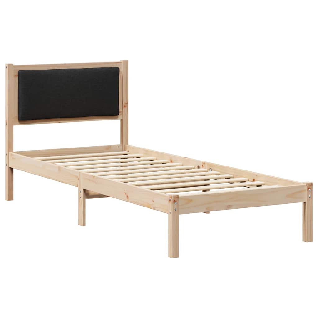 Bettrahmen Schwarz 80 x 200 cm Massives Kiefernholz