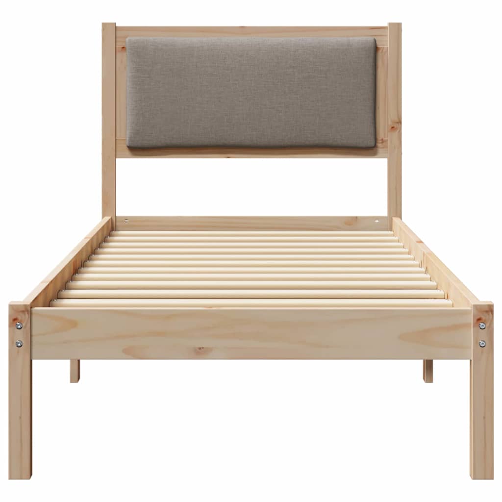 Bettrahmen mit Kopfteil Taupe 80 x 200 cm Massives Kiefernholz
