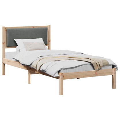 Bettrahmen Dunkelgrau 90 x 190 cm Massives Kiefernholz