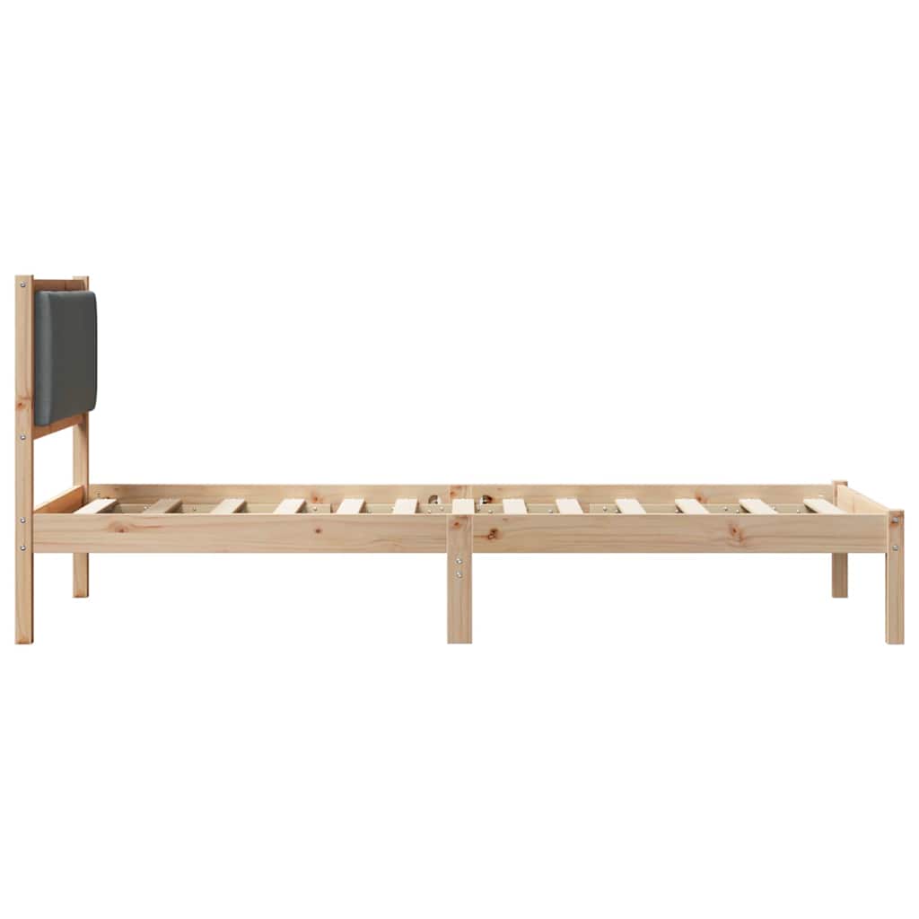 Bettrahmen Dunkelgrau 90 x 190 cm Massives Kiefernholz