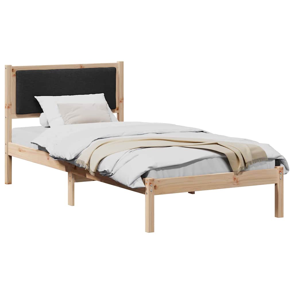 Bettrahmen Schwarz 90 x 190 cm Massives Kiefernholz