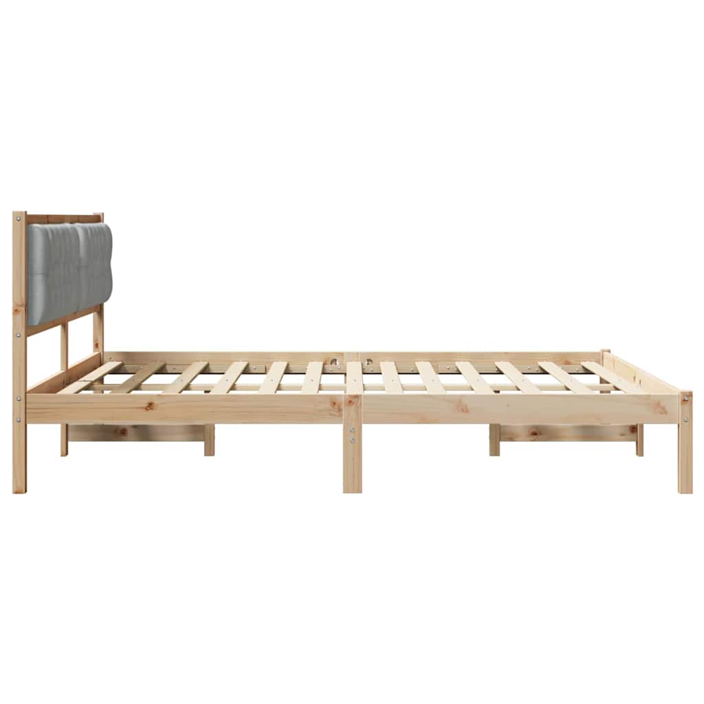 Bettrahmen Hellgrau 160 x 200 cm Massives Kiefernholz