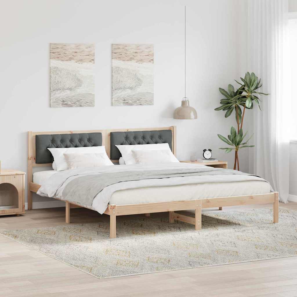 Bettrahmen Dunkelgrau 160 x 200 cm Massives Kiefernholz