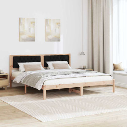 Bettrahmen Schwarz 160 x 200 cm Massives Kiefernholz