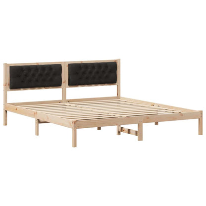 Bettrahmen Schwarz 160 x 200 cm Massives Kiefernholz