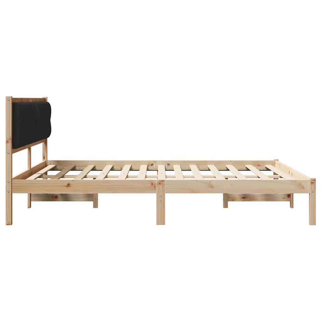Bettrahmen Schwarz 160 x 200 cm Massives Kiefernholz