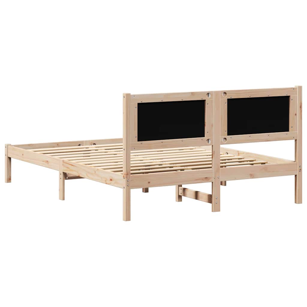 Bettrahmen Hellgrau 140 x 200 cm Massives Kiefernholz