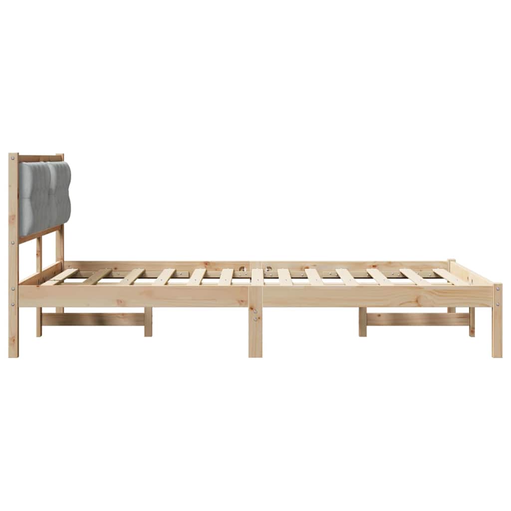 Bettrahmen Hellgrau 140 x 200 cm Massives Kiefernholz