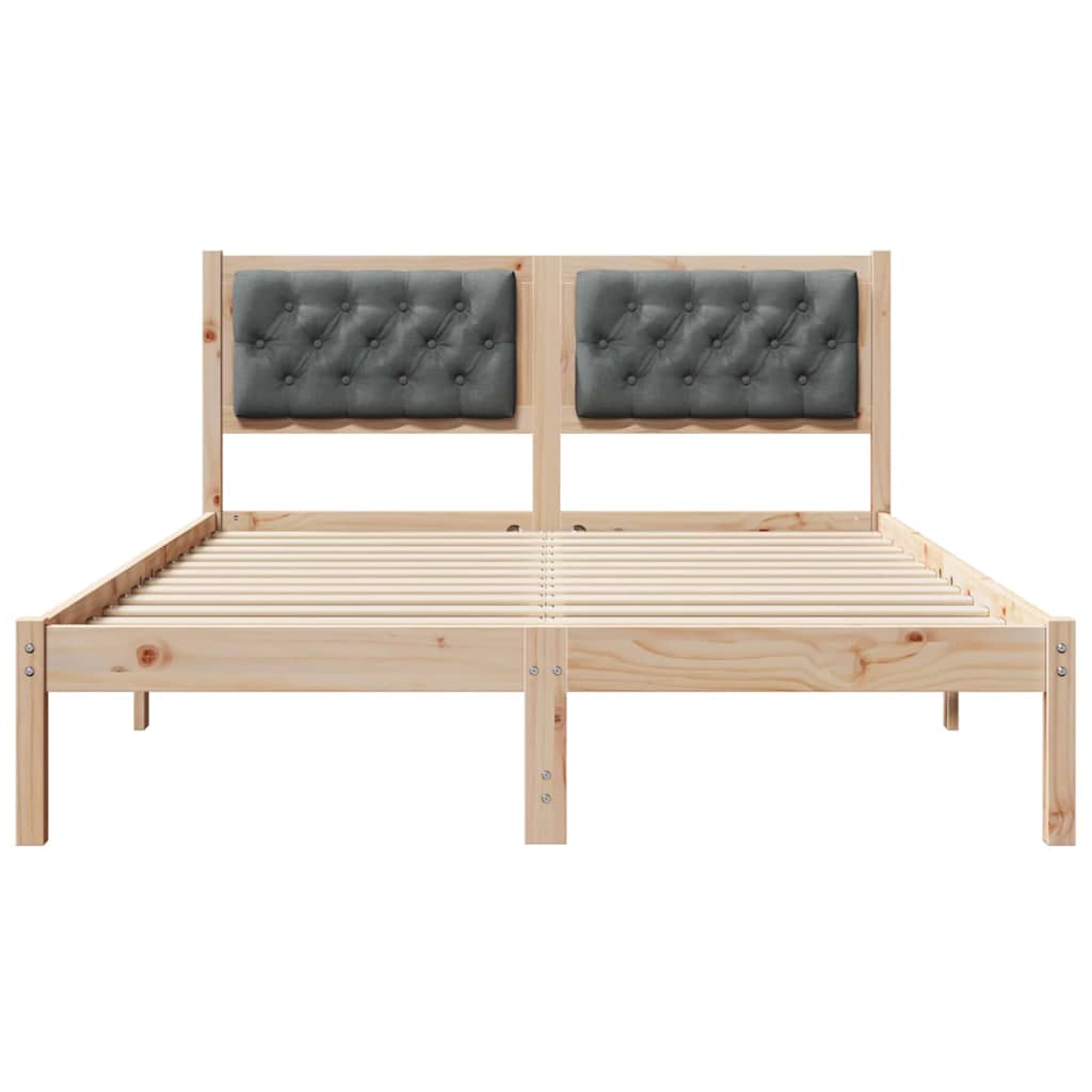 Bettrahmen Dunkelgrau 140 x 200 cm Massives Kiefernholz