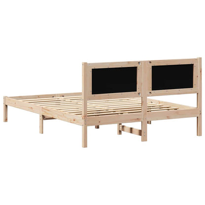 Bettrahmen Schwarz 140 x 200 cm Massives Kiefernholz