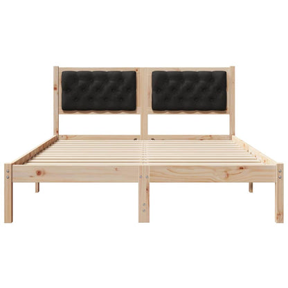Bettrahmen Schwarz 140 x 200 cm Massives Kiefernholz