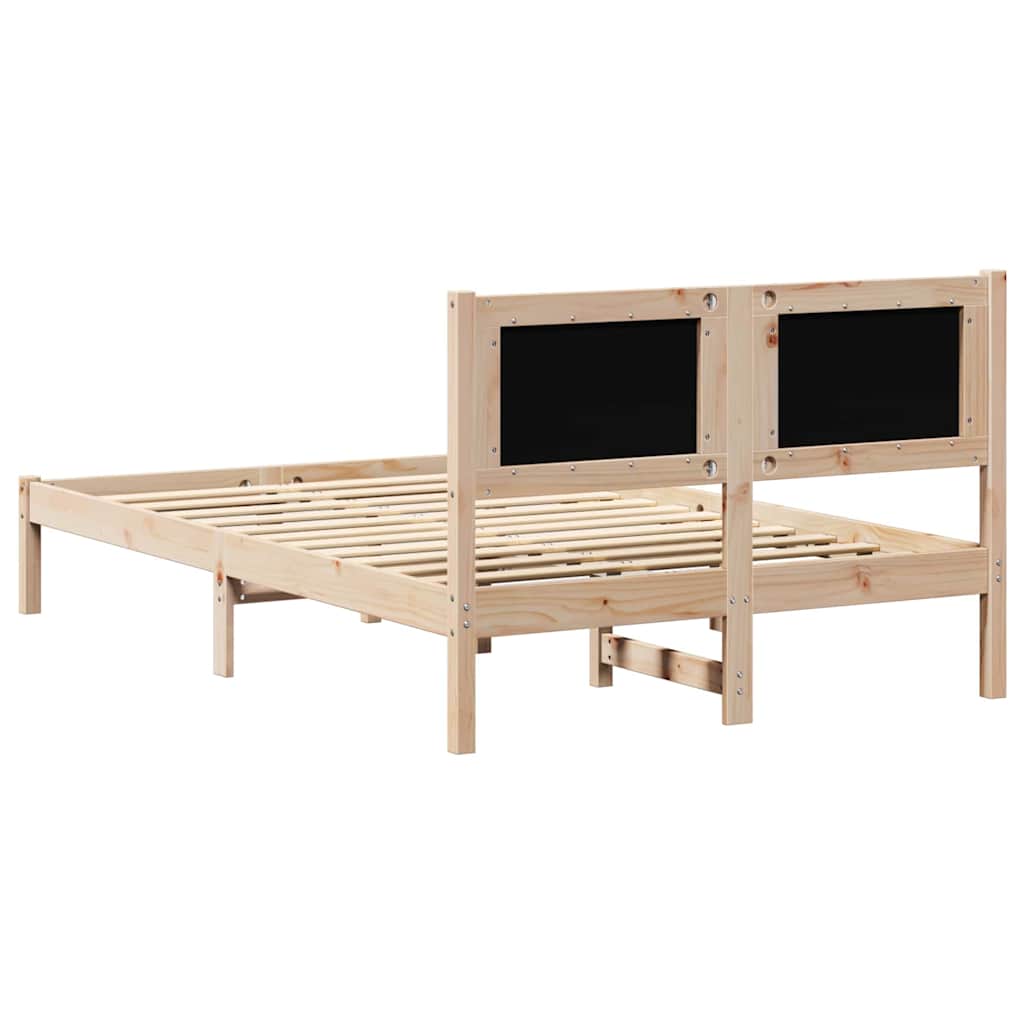 Bettrahmen Hellgrau 120 x 190 cm Massives Kiefernholz
