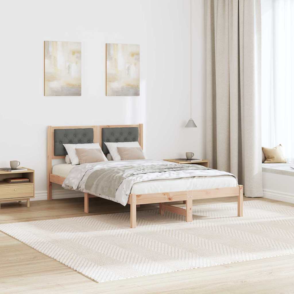 Bettrahmen Dunkelgrau 120 x 190 cm Massives Kiefernholz