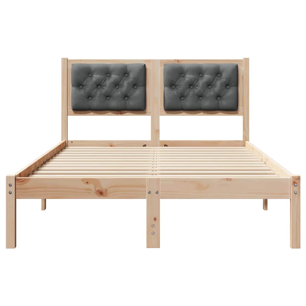 Bettrahmen Dunkelgrau 120 x 190 cm Massives Kiefernholz