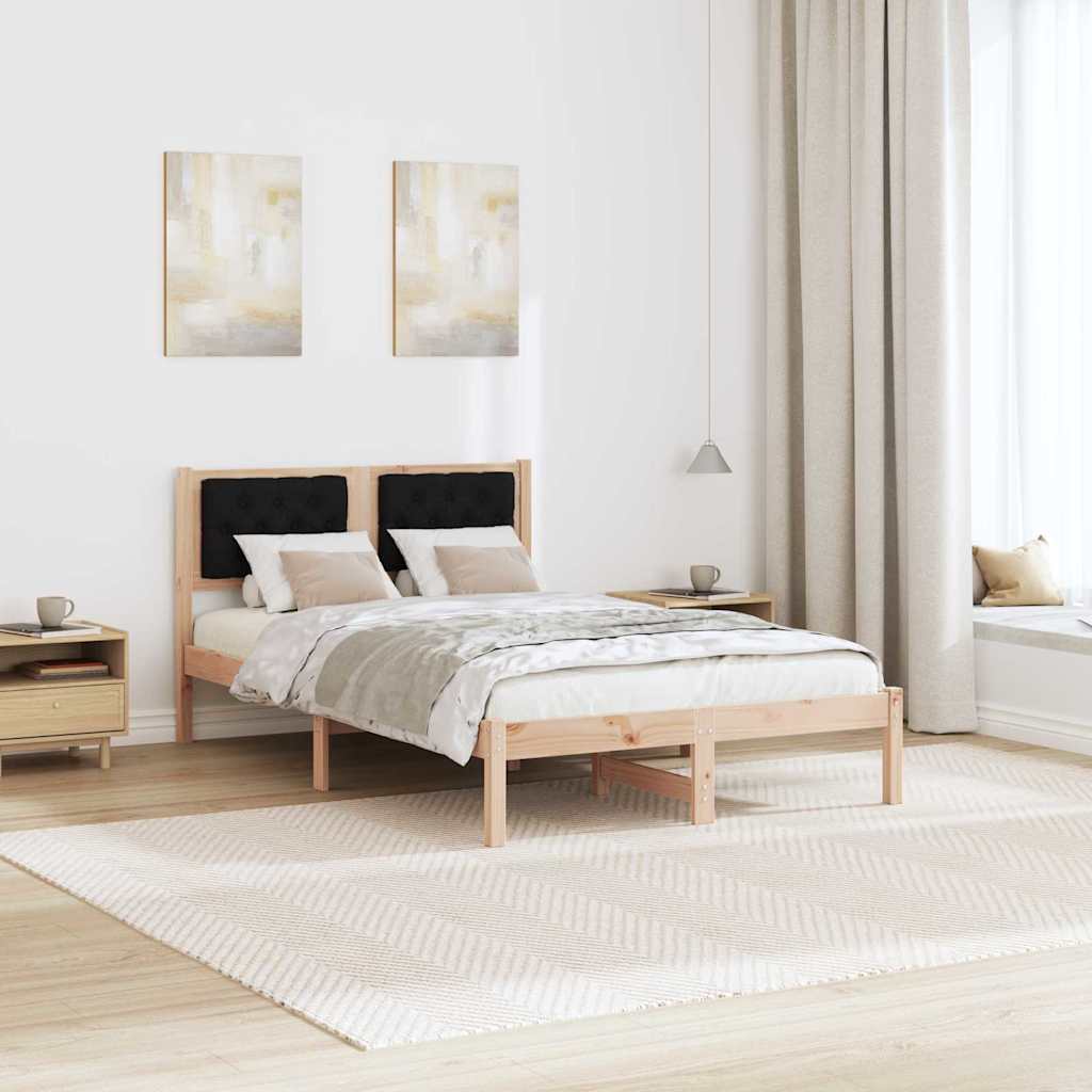 Bettrahmen Schwarz 120 x 190 cm Massives Kiefernholz